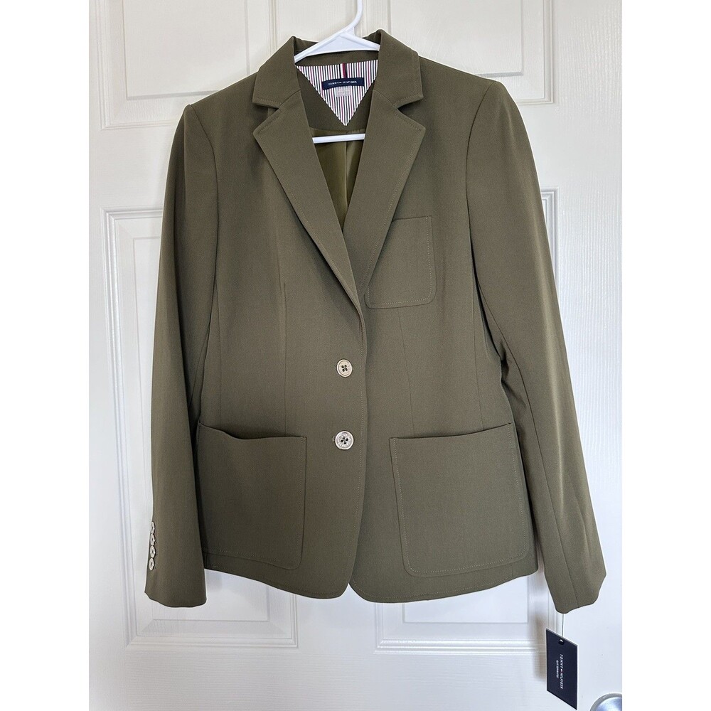 Tommy Hilfiger Women's Green Blazer Jacket Size 4